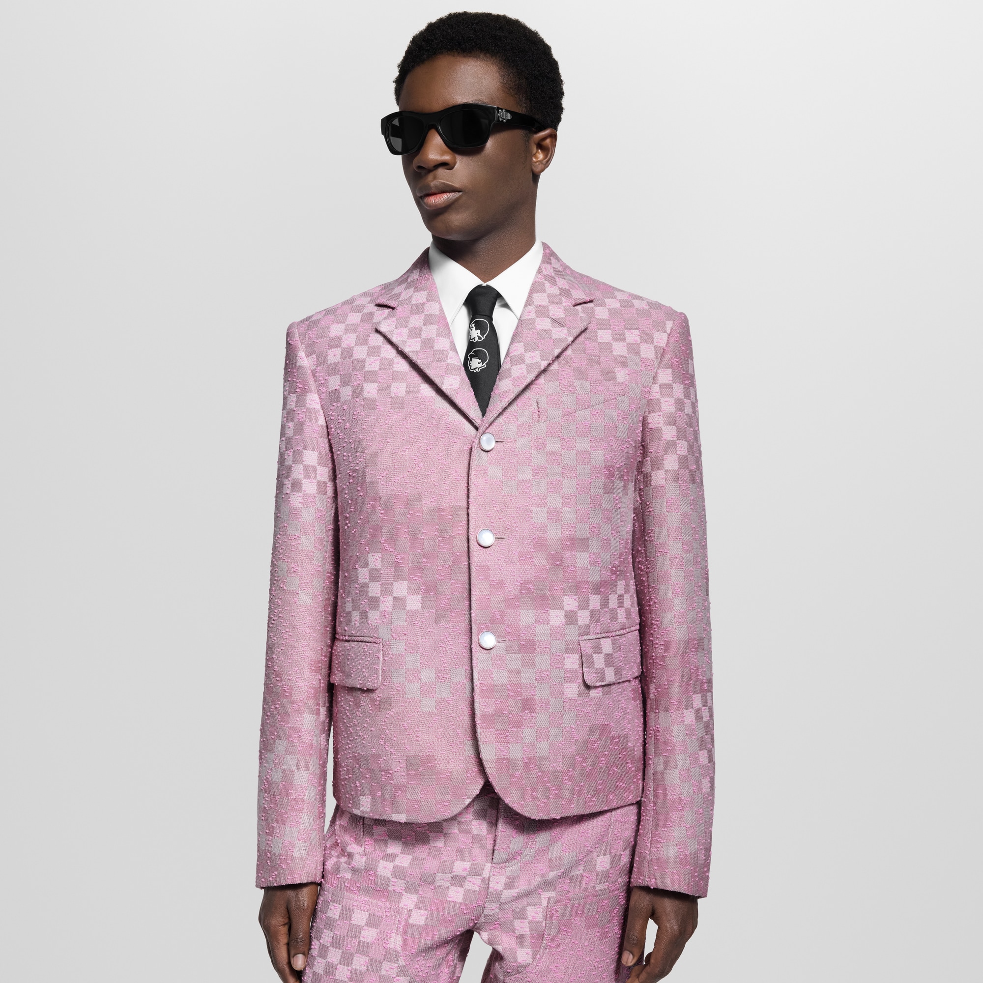 Made To Order Cropped Damoflage Tweed Jacket - Men - Ready-to-Wear